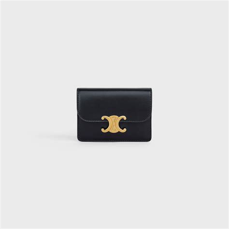 celine triomphe card holder|Celine key pouch.